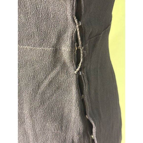 Vintage 1930s Black Crepe Top Blouse Rhinestone Embellished Size S - Picture 3 of 16